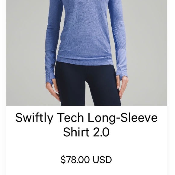 Lululemon swiftly long sleeve red & pink stripe - Picture 4 of 4